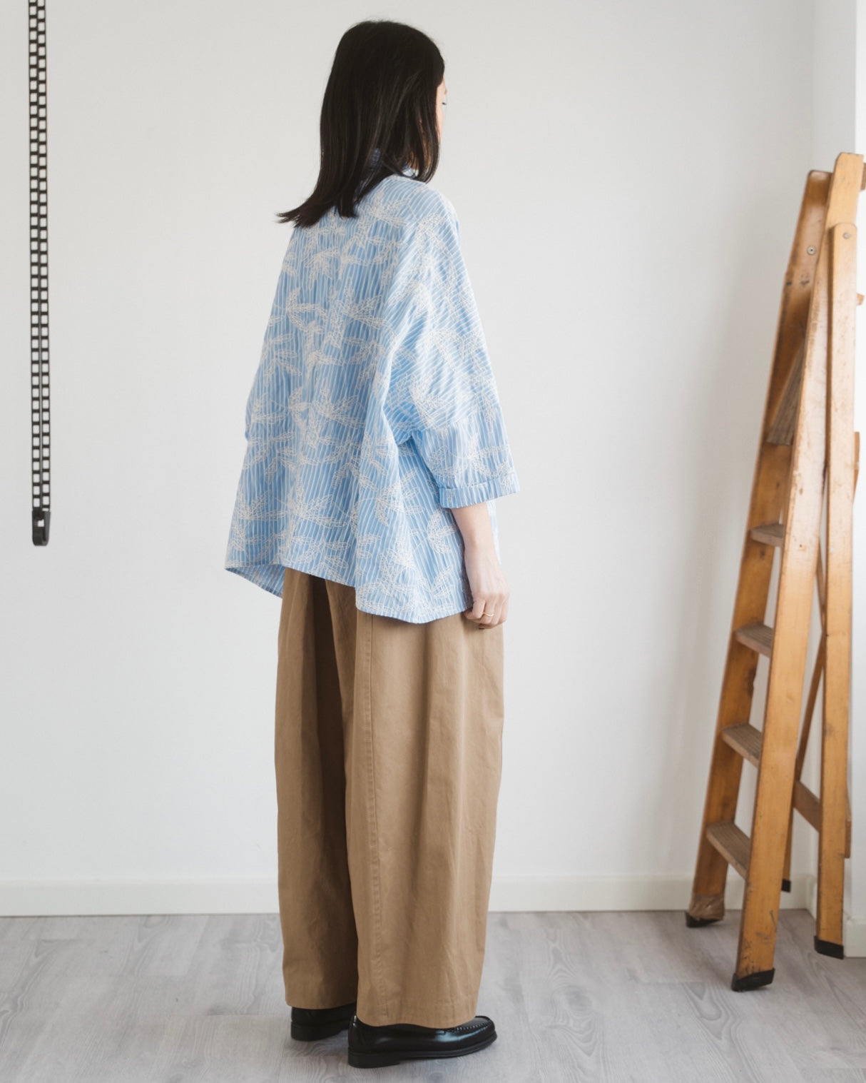 Camicia over flower stripe