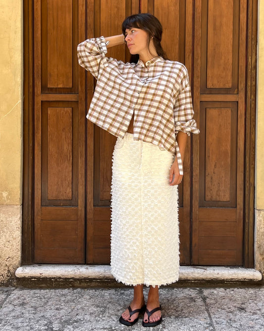 Camicia a quadri con maniche balloon