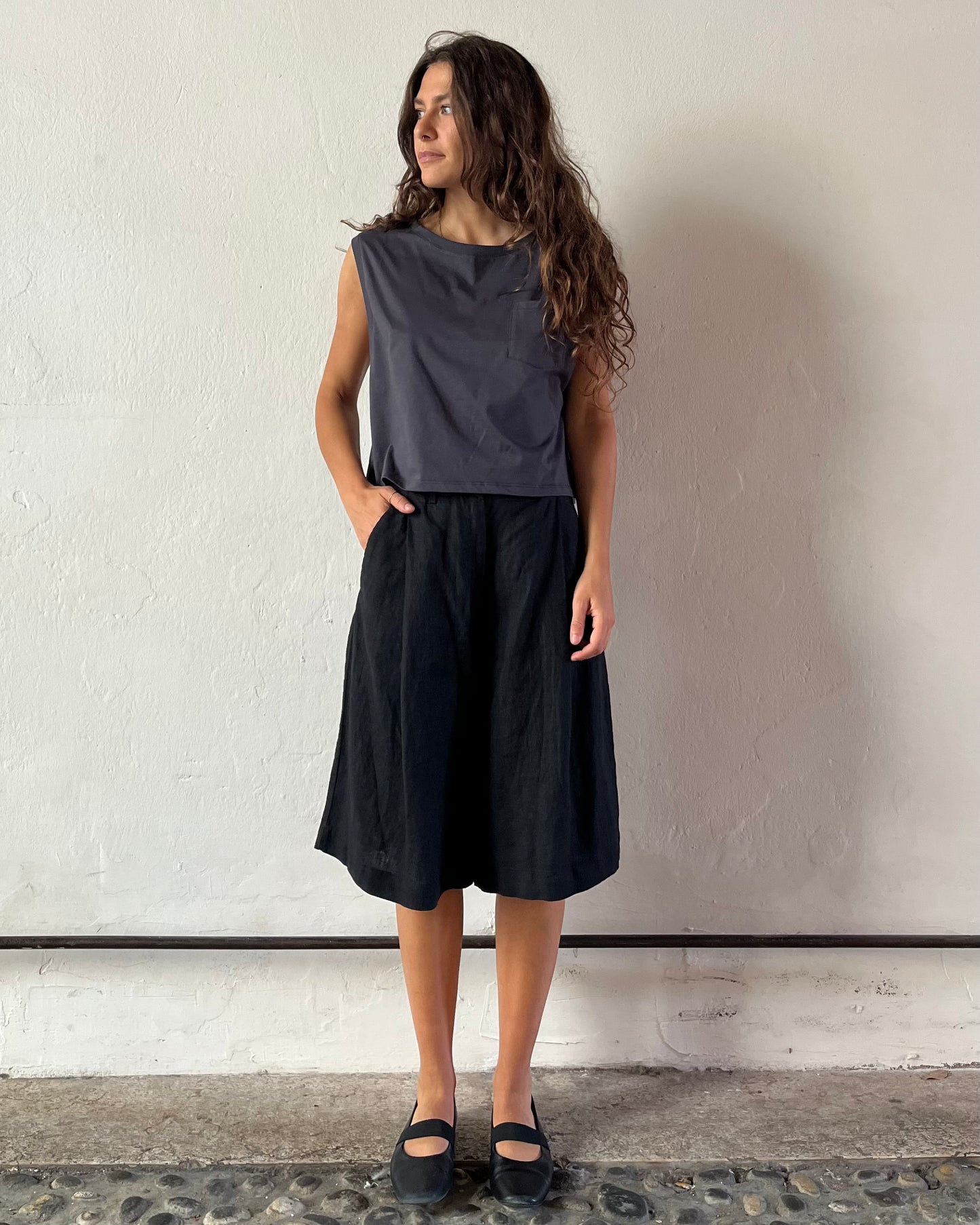 Short Thelma lino nero