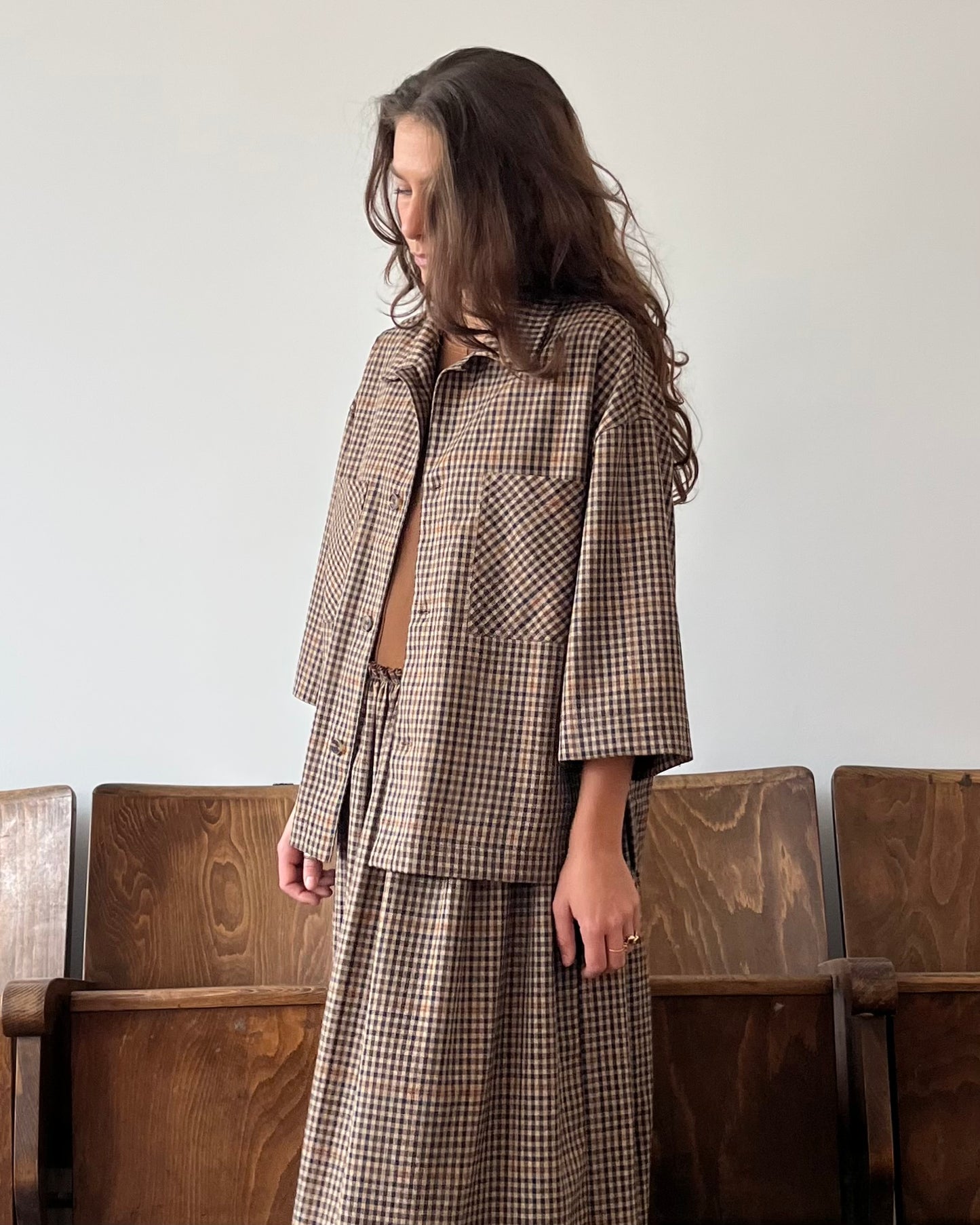 Camicia-giacca fancy check