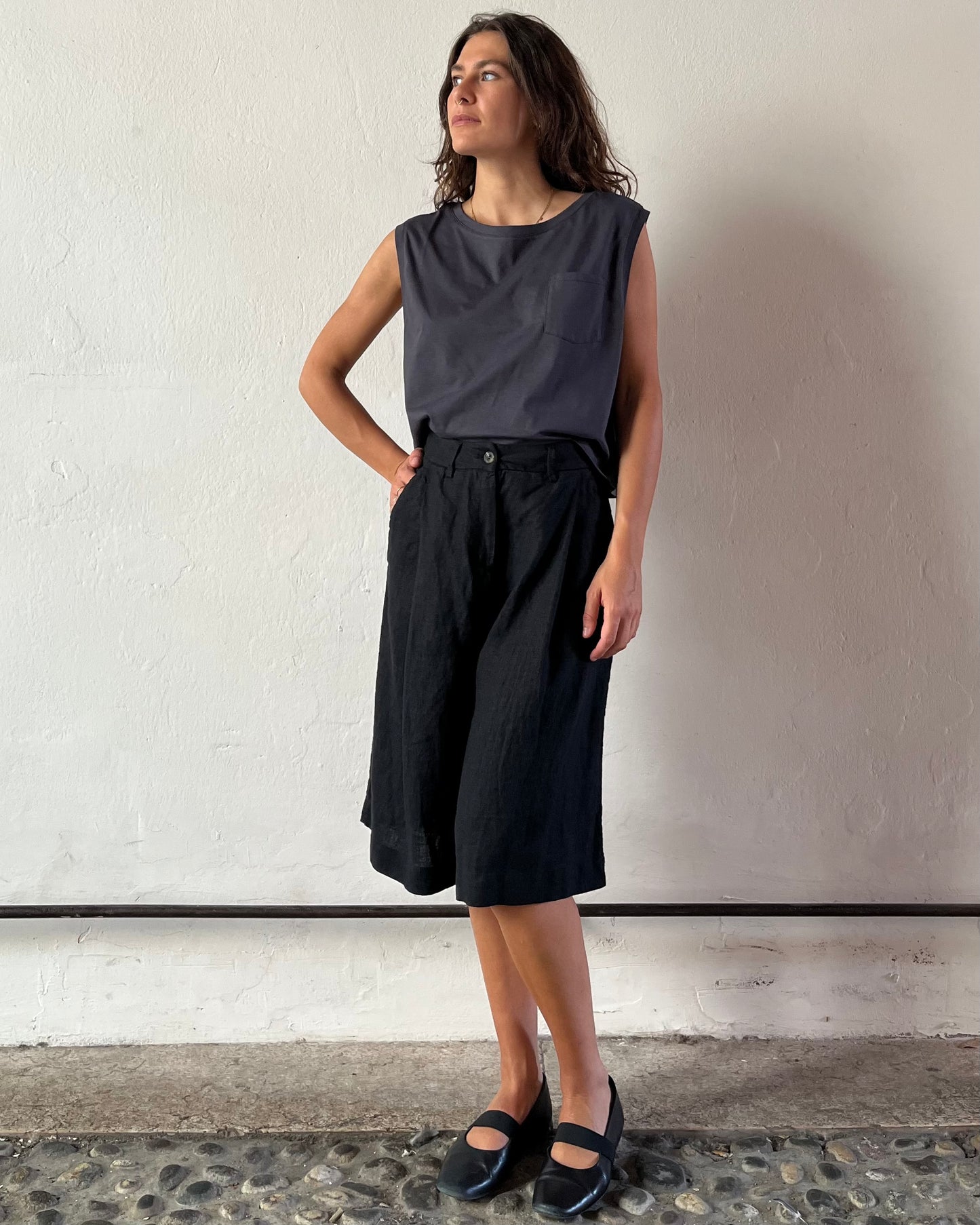 Short Thelma lino nero