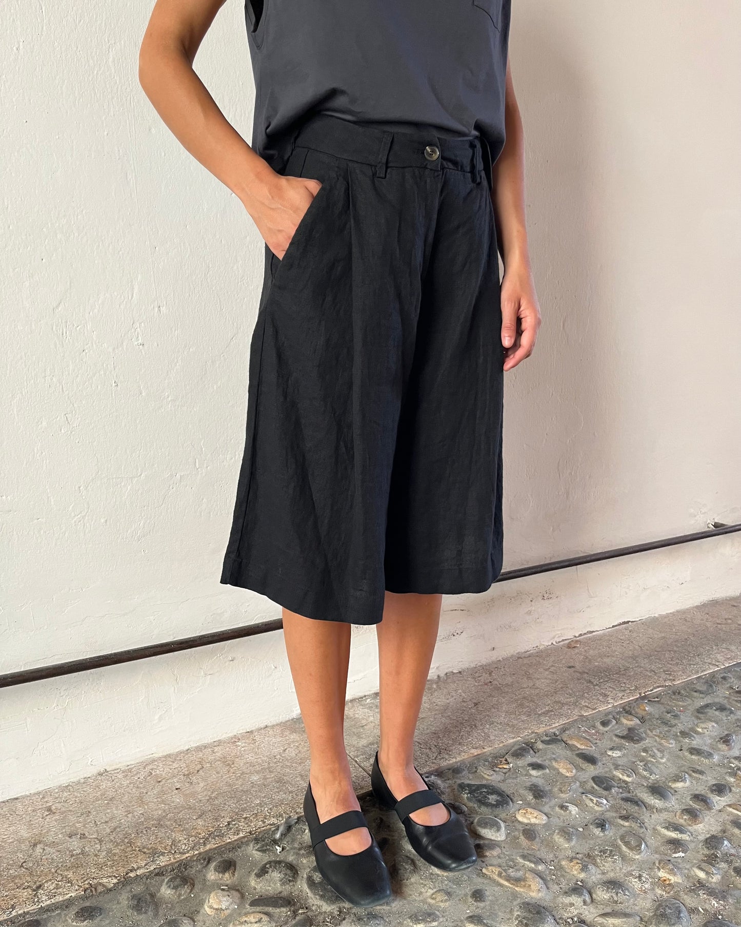Short Thelma lino nero