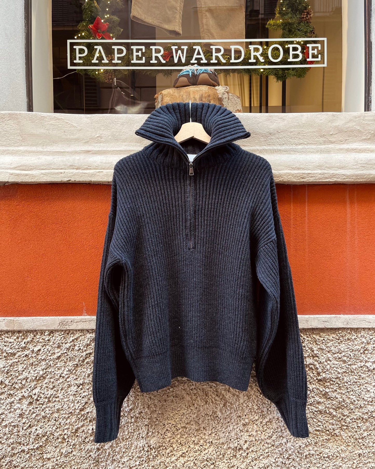 Maglione collo a zip