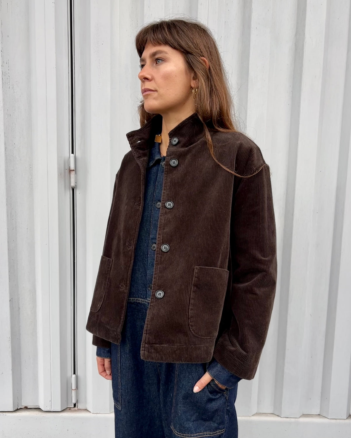 Giacca in velluto marrone