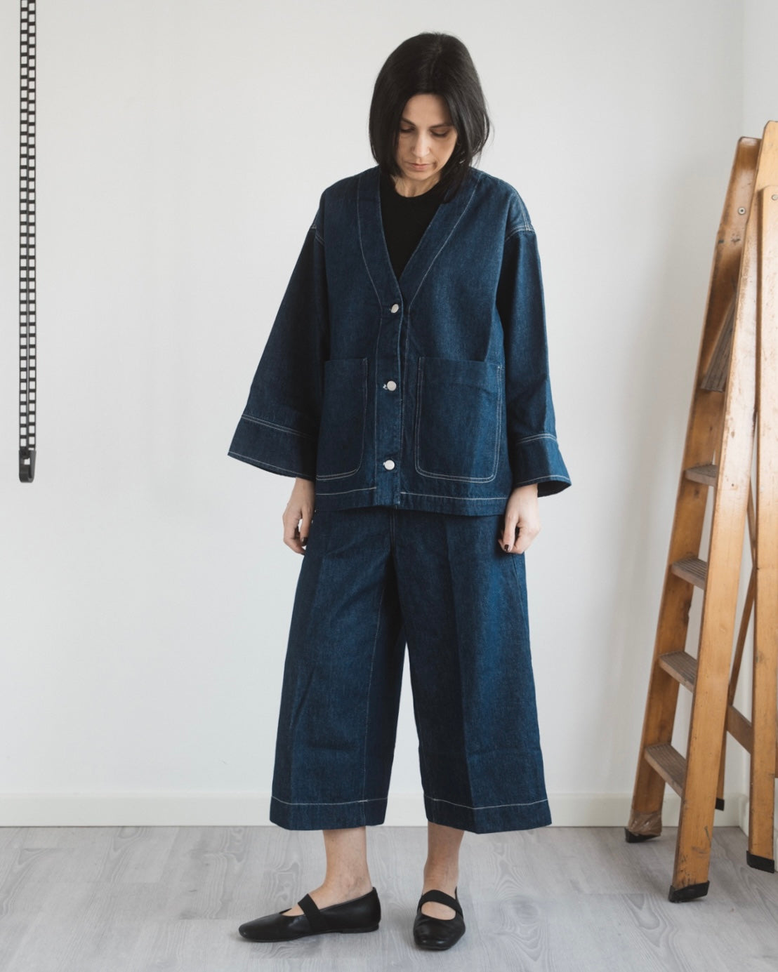 Kimono denim indaco blue