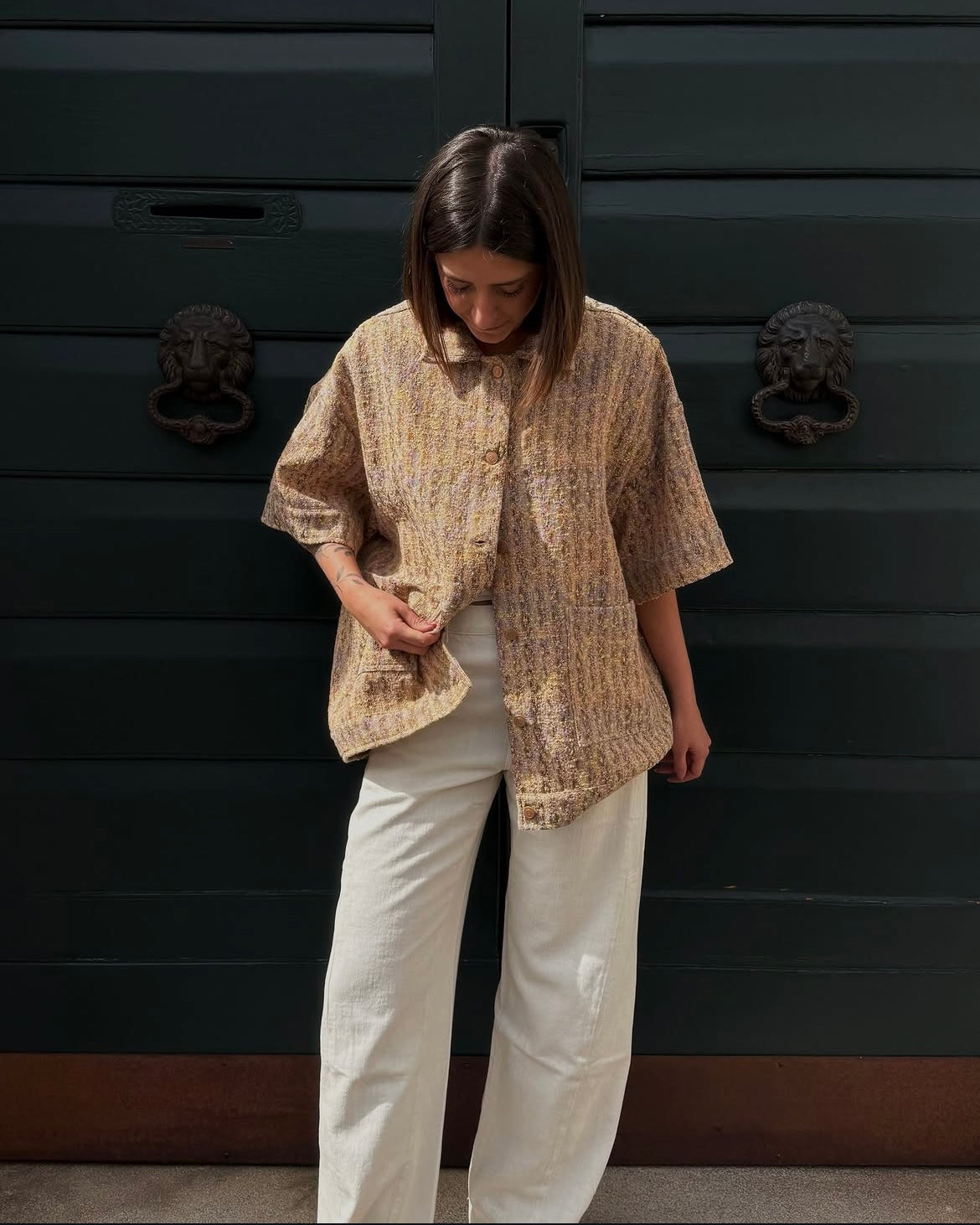 Giubbino manica jacquard