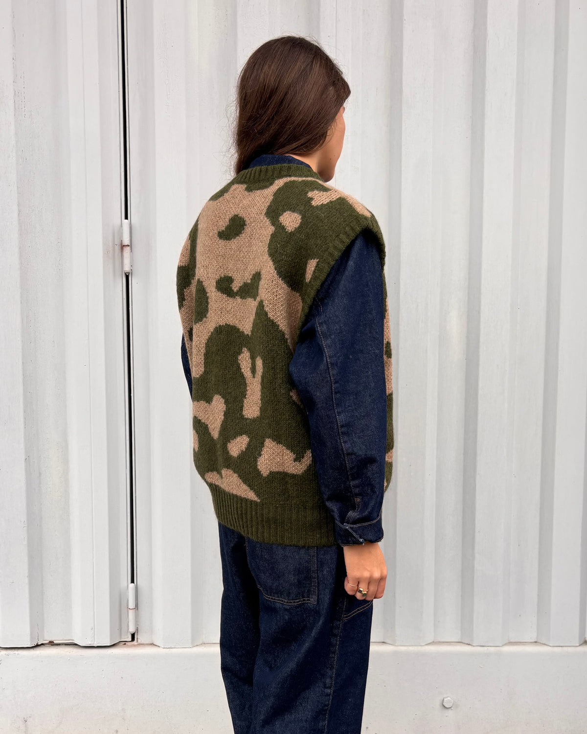 Gilet jacquard verdone