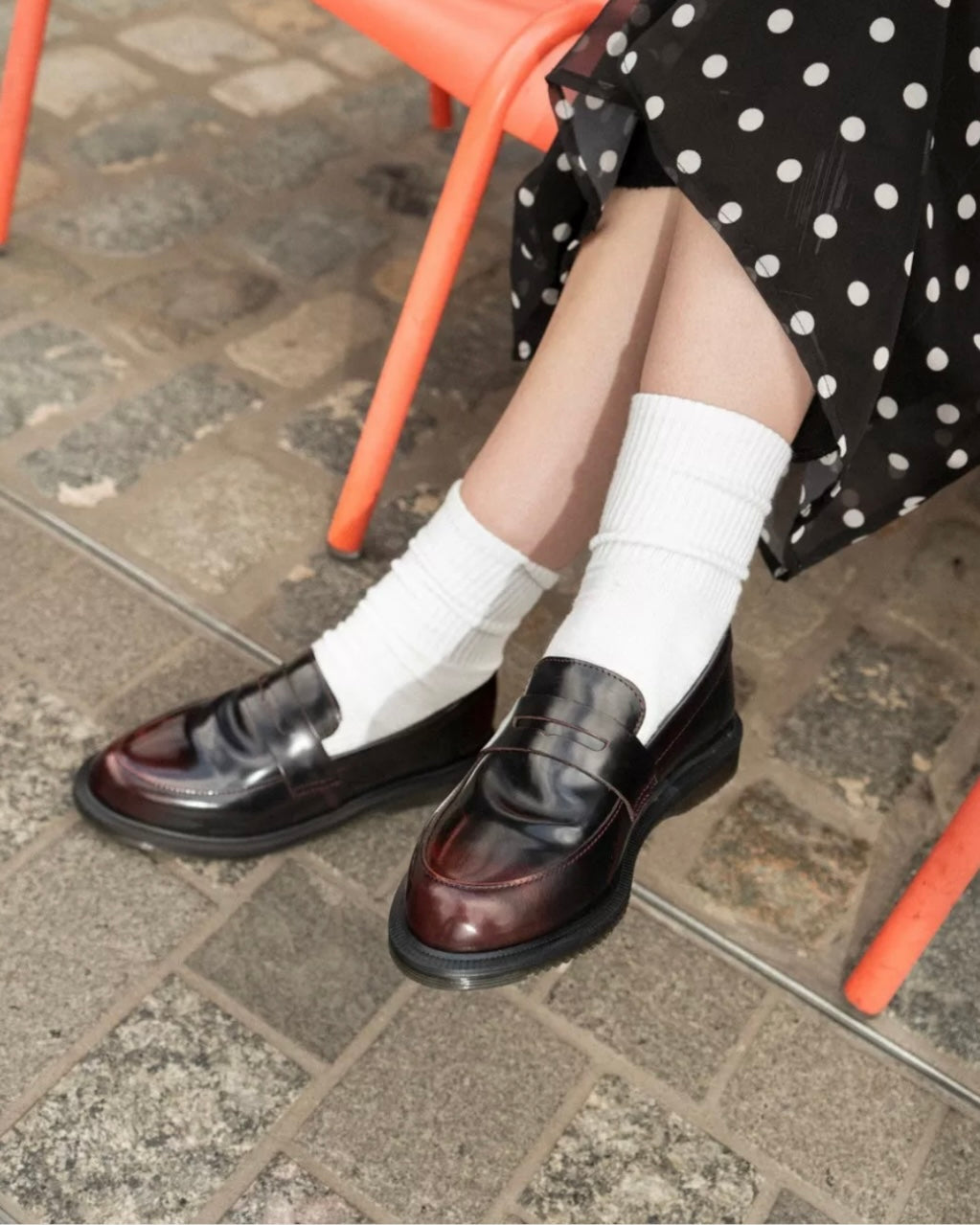 Mocassini Dr. Martens ciliegia