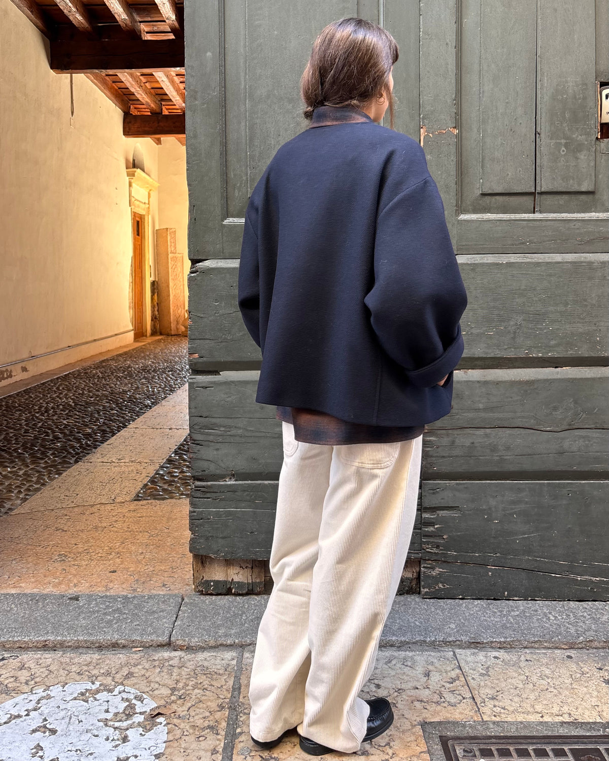 Kimono in panno blu
