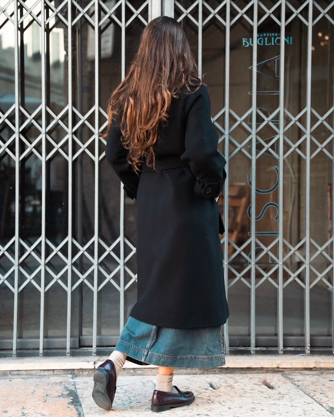 Cappotto lungo oversize nero