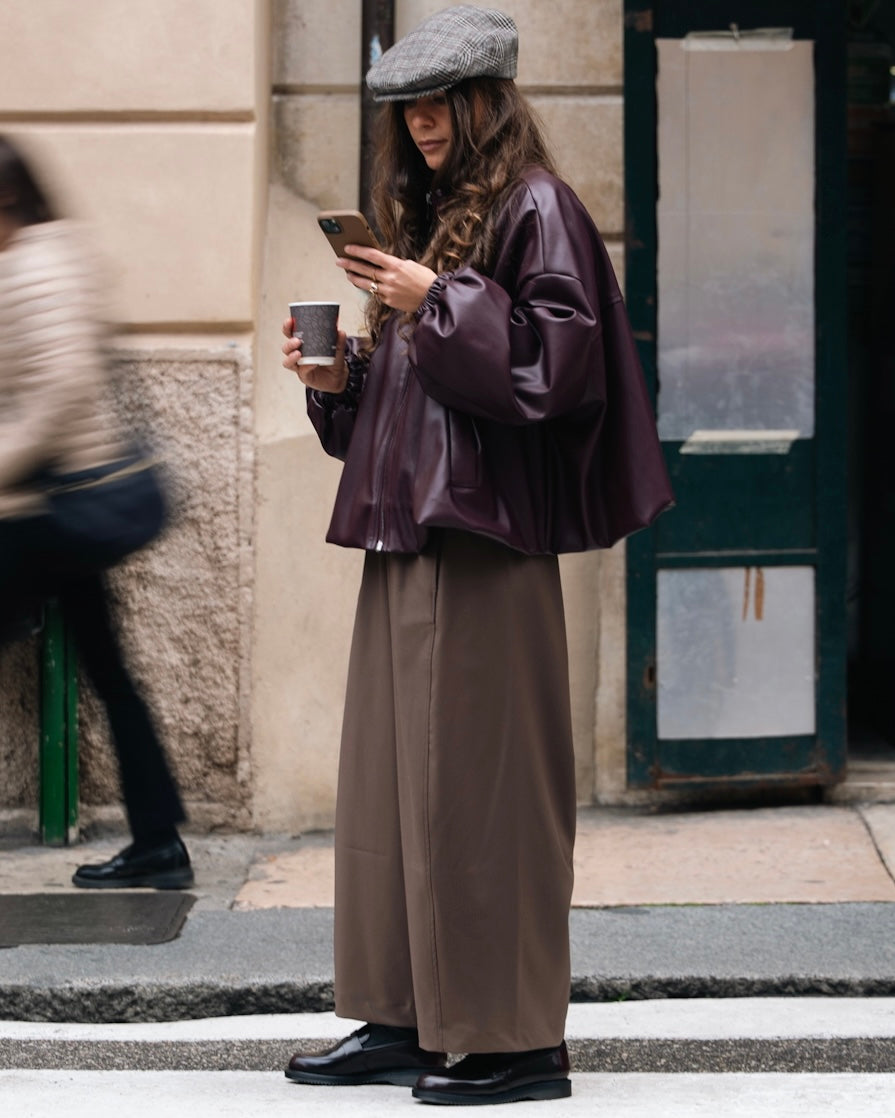 Pantaloni barrel-leg fango