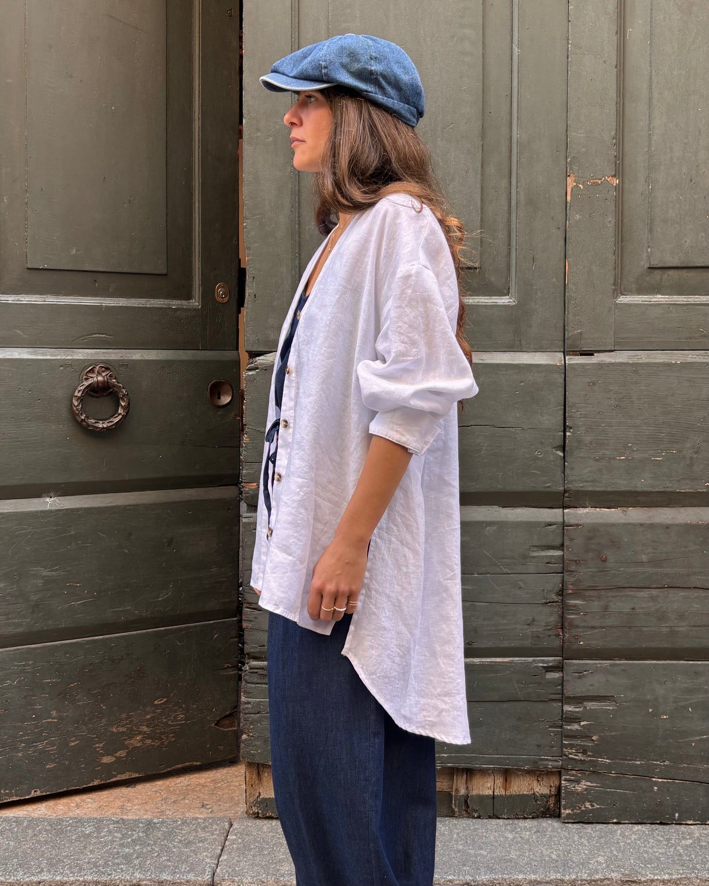 Kimo shirt in lino bianco