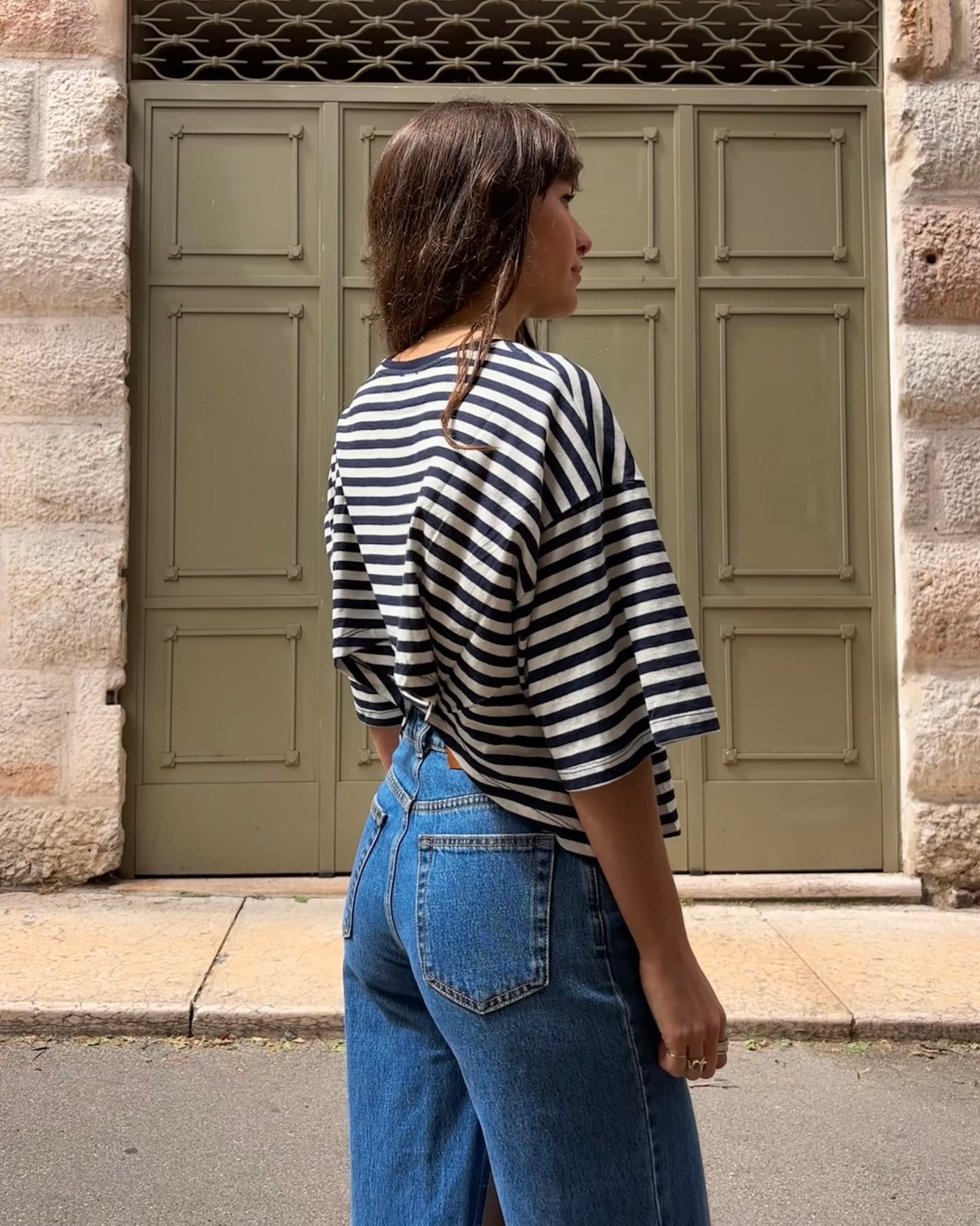 T-shirt cut-out  a righe