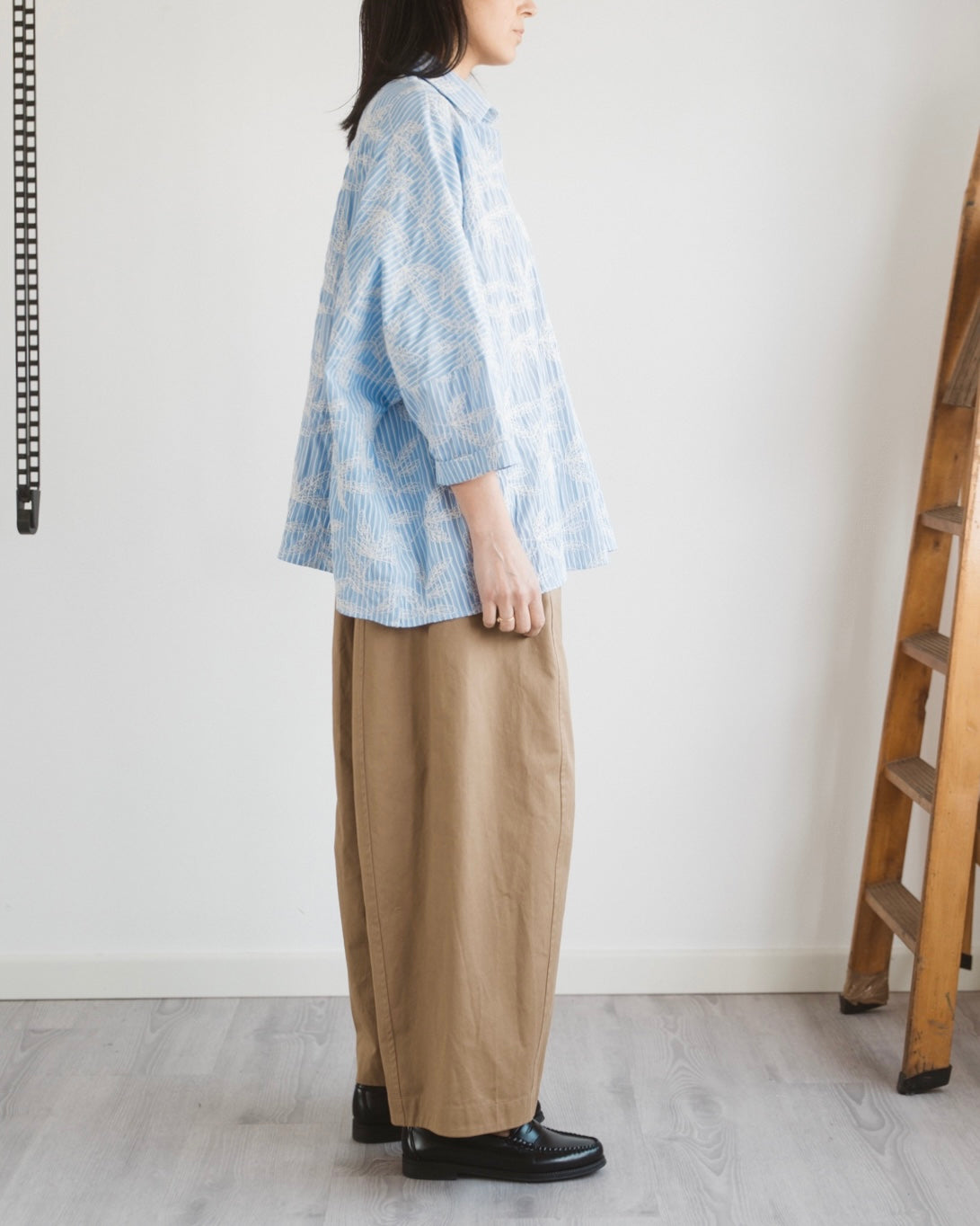 Camicia over flower stripe