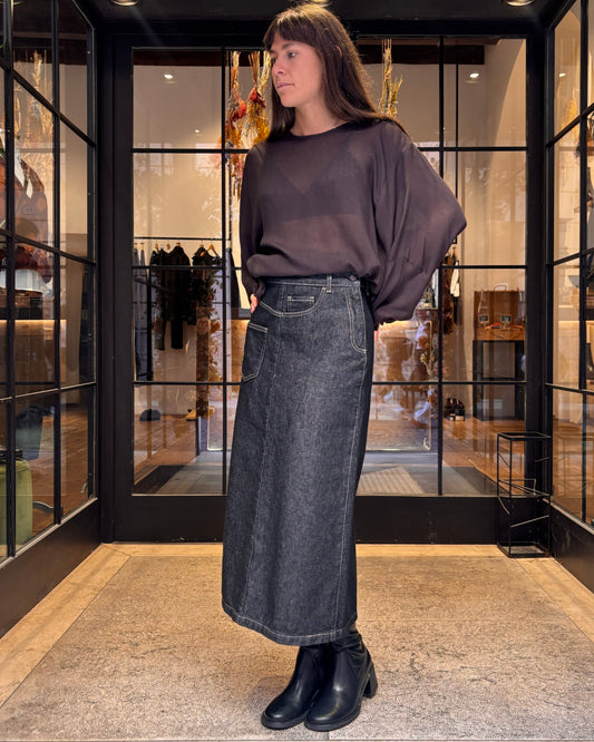 Gonna Blanca twist black denim