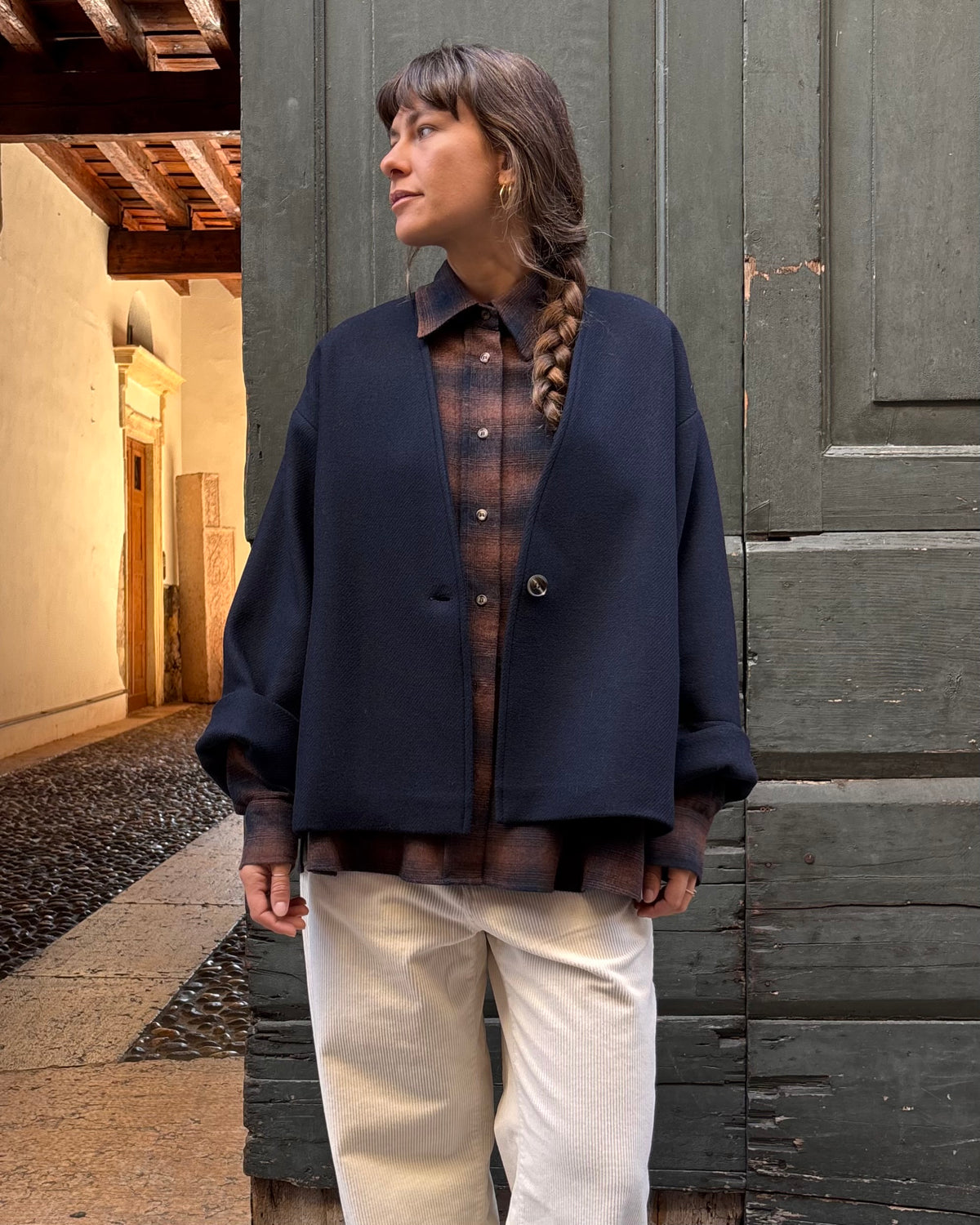 Kimono in panno blu
