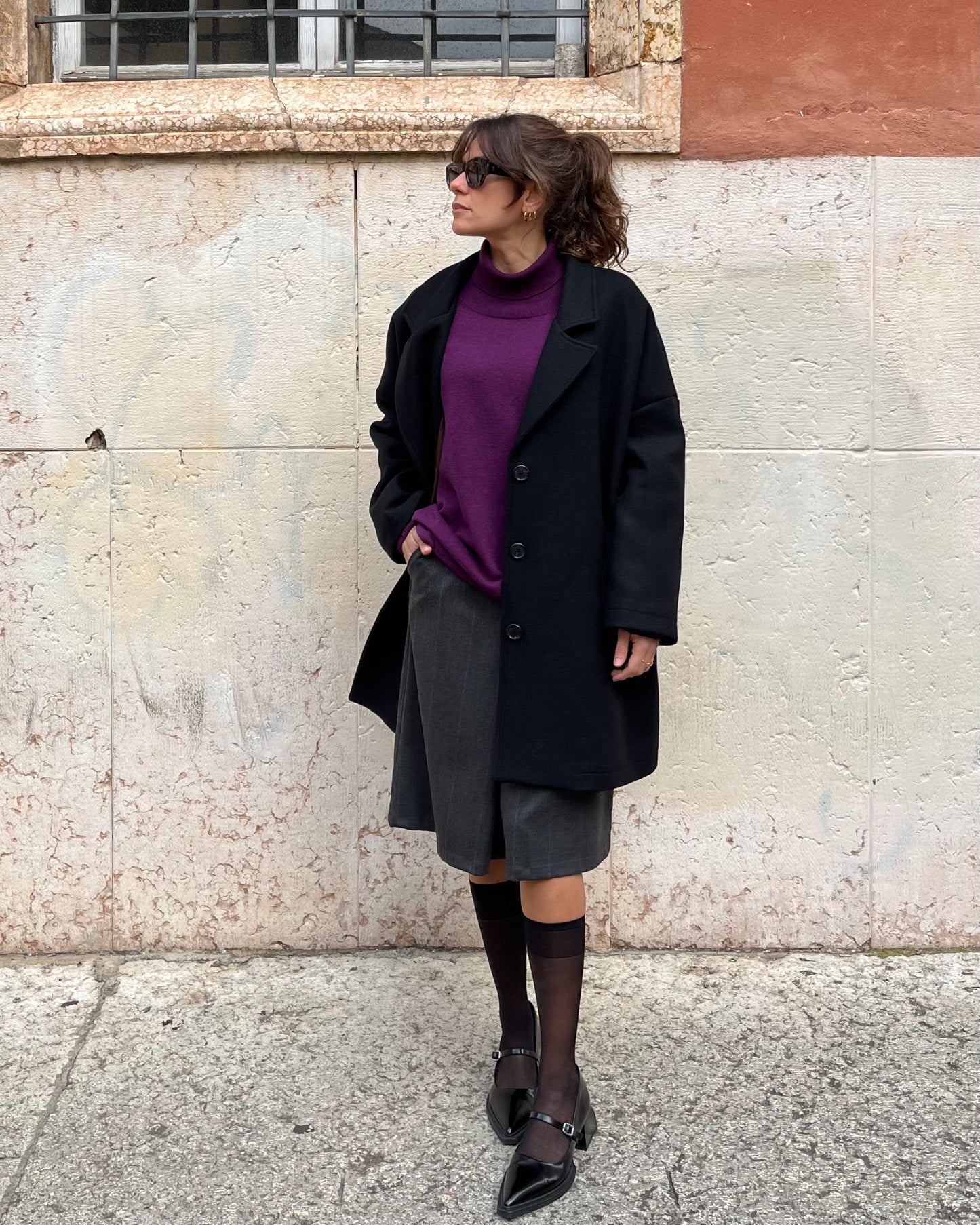 Cappotto midi nero