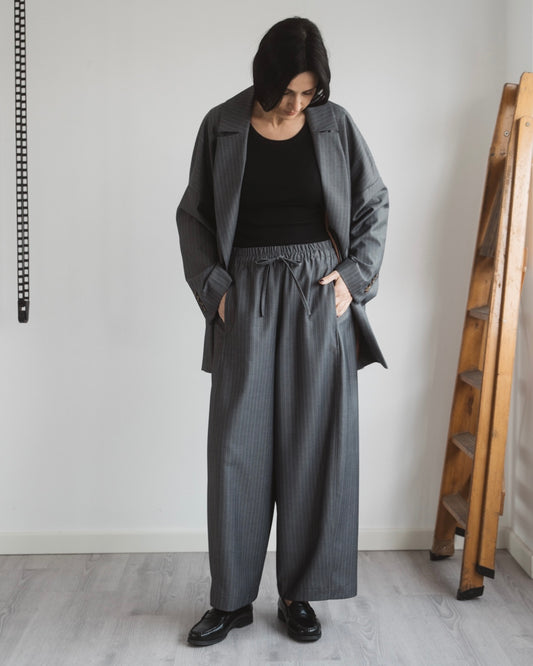 Jogger gessato grigio