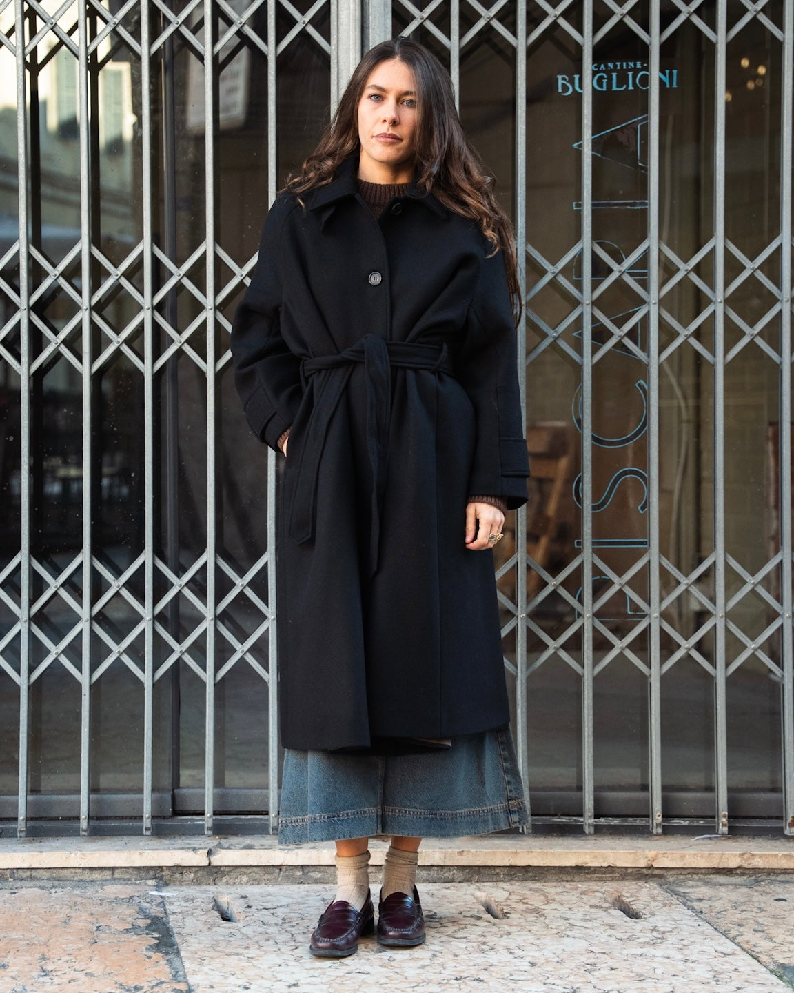 Cappotto lungo oversize nero