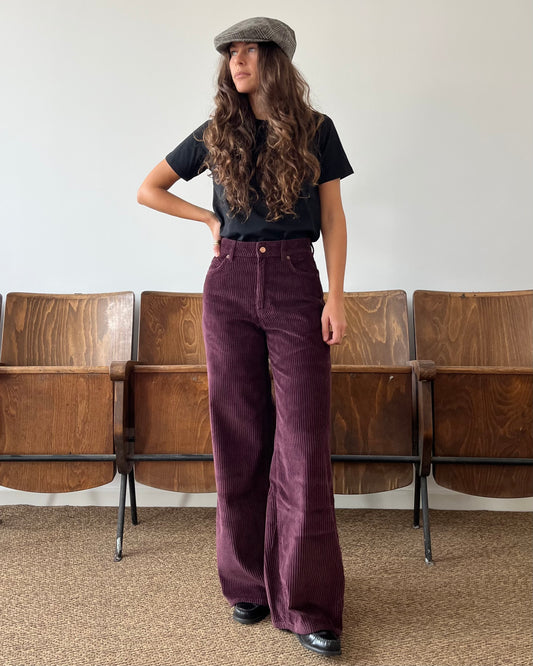 Pantaloni Valentine in velluto bordeaux