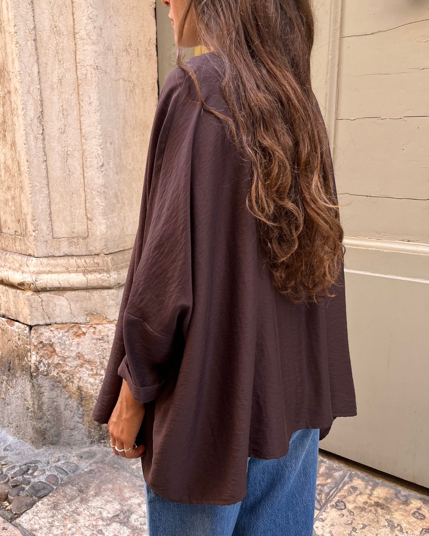 Camicia over marrone