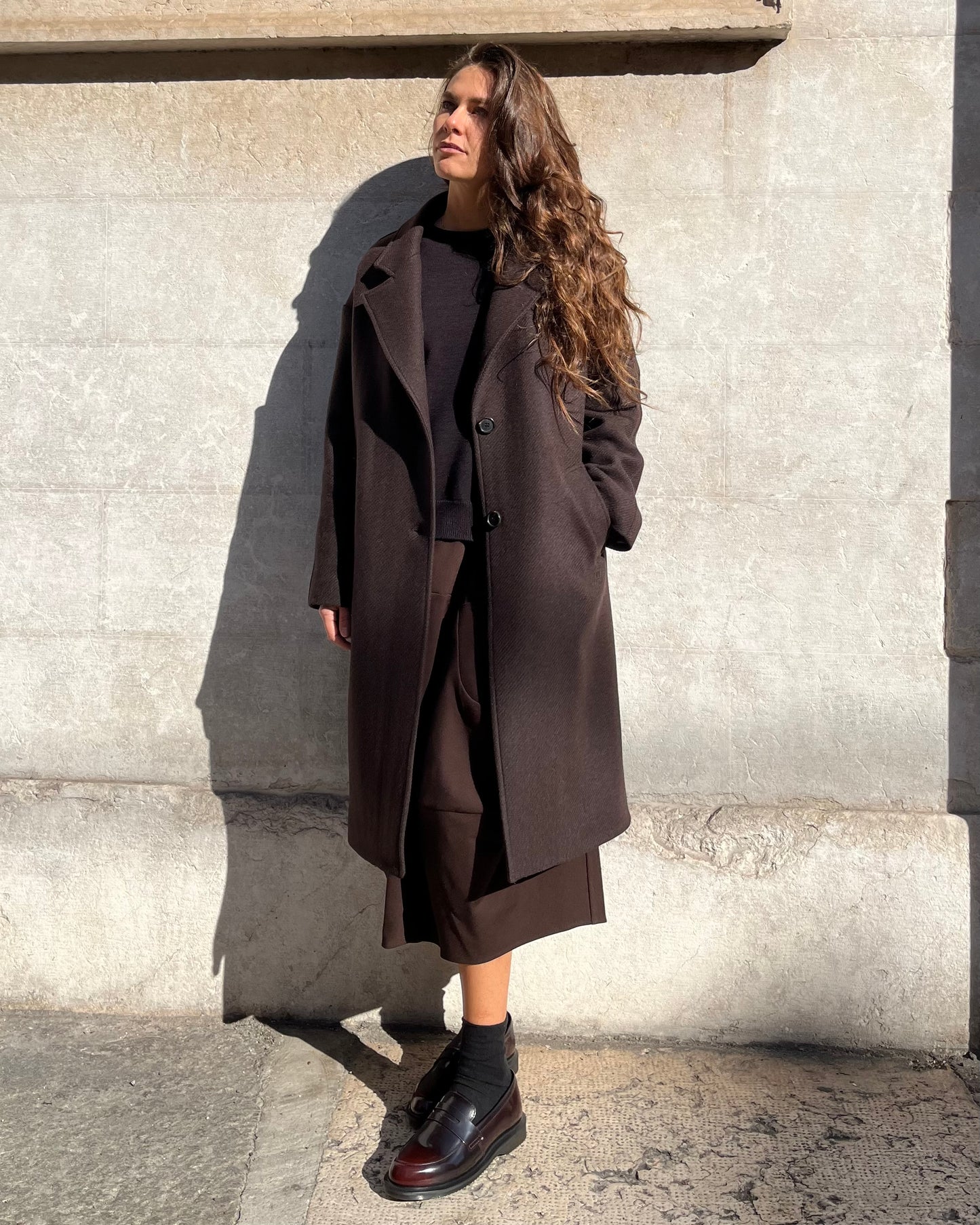 Cappotto oversize marrone