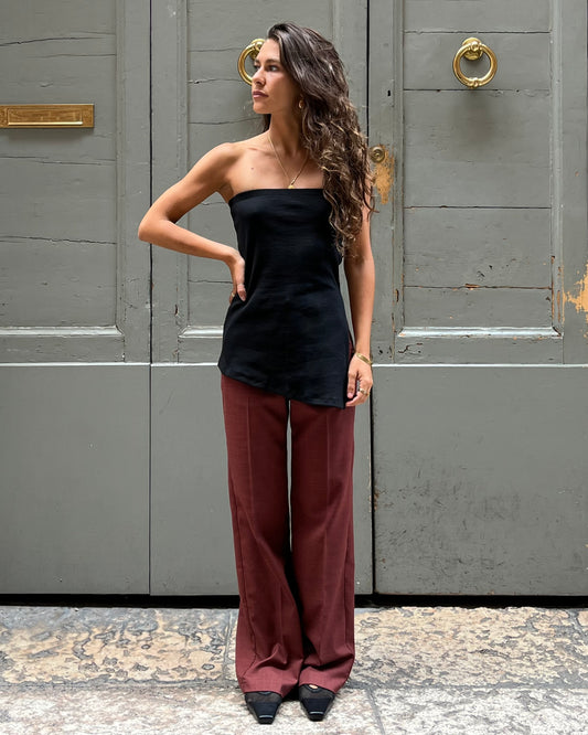 Pantaloni a gamba dritta ruggine