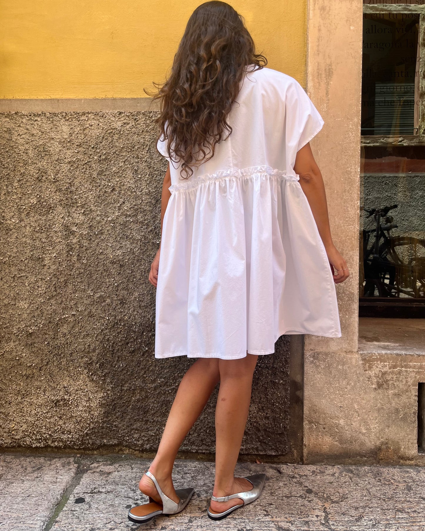 Vestito mini in cotone bianco