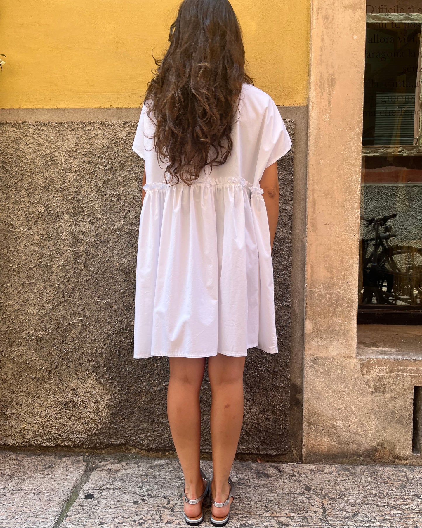 Vestito mini in cotone bianco
