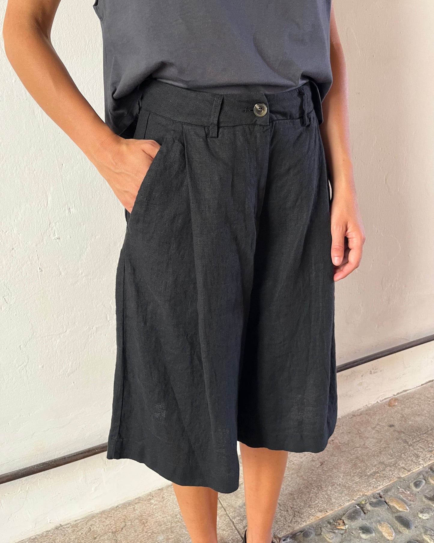 Short Thelma lino nero