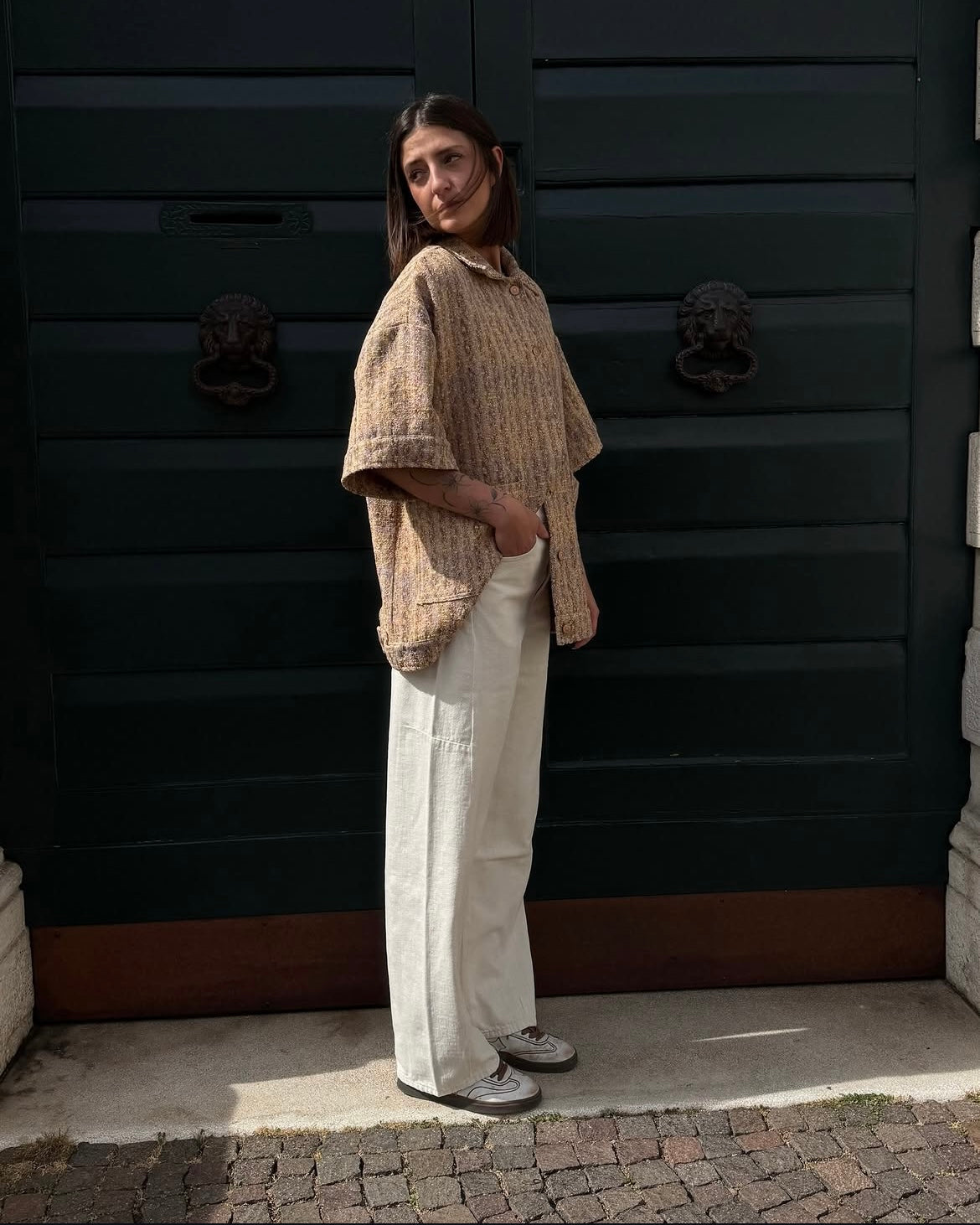 Giubbino manica jacquard