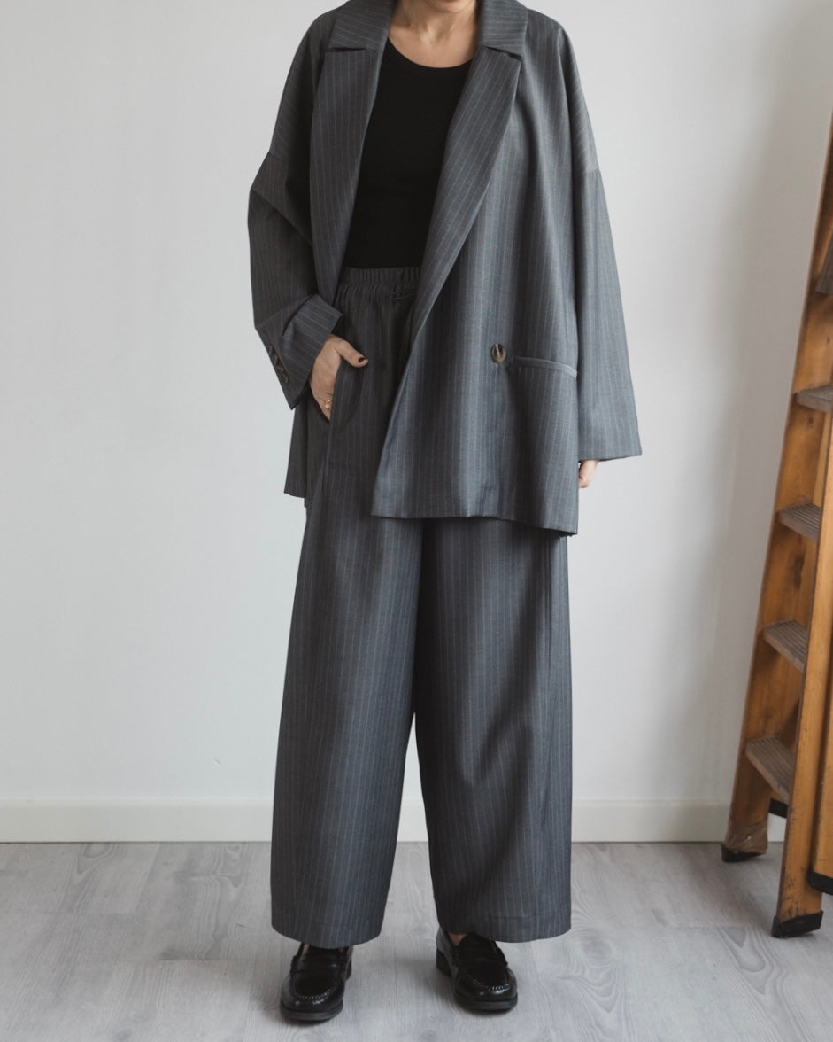Jogger gessato grigio