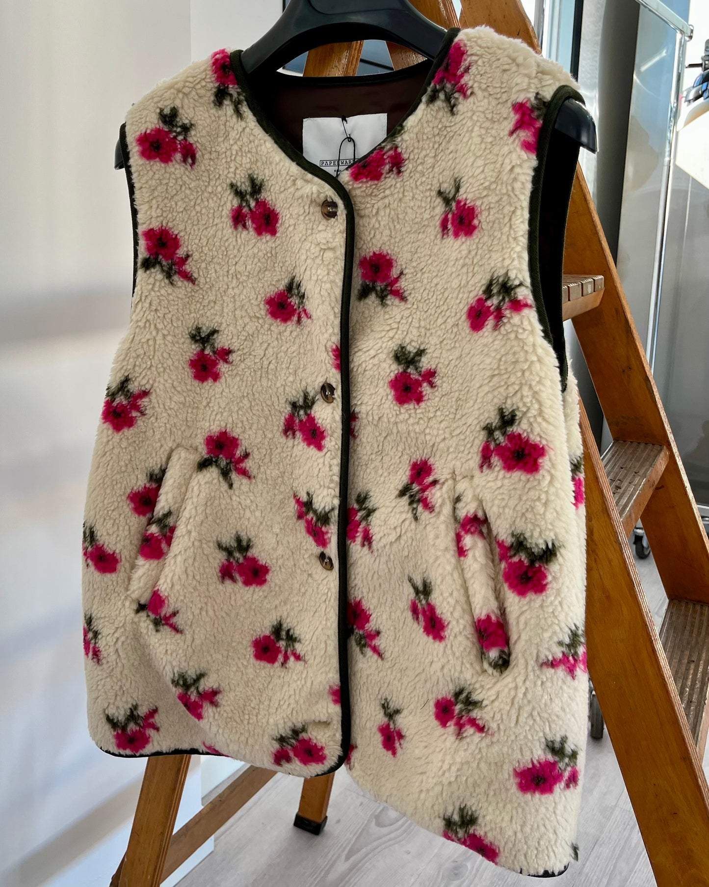 Gilet pile flower