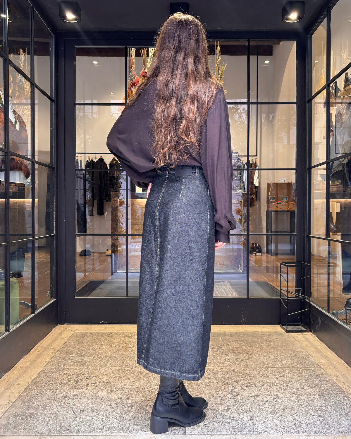 Gonna Blanca twist black denim
