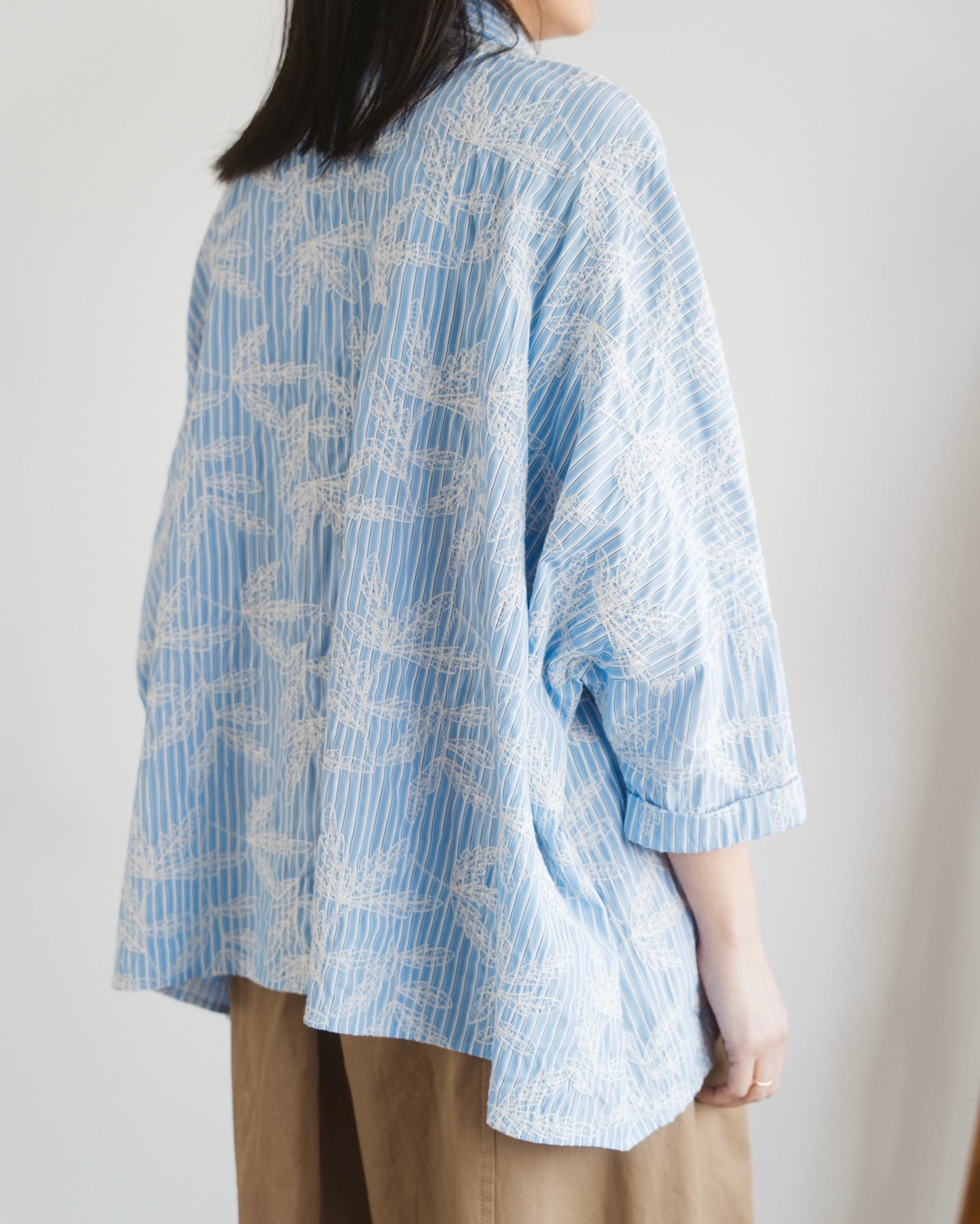 Camicia over flower stripe