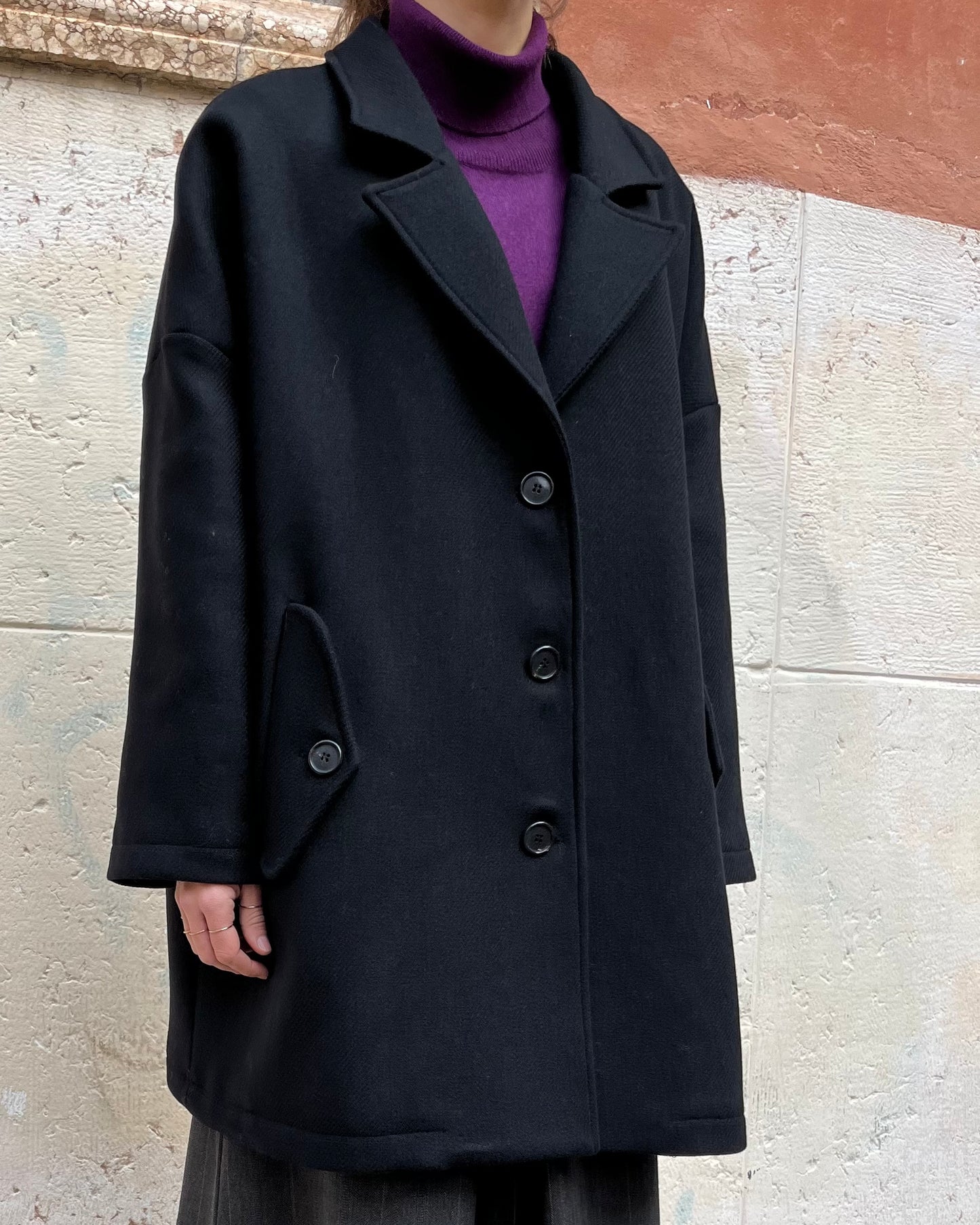 Cappotto midi nero