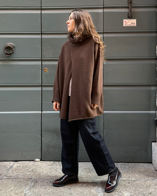 Maglione petalo marrone