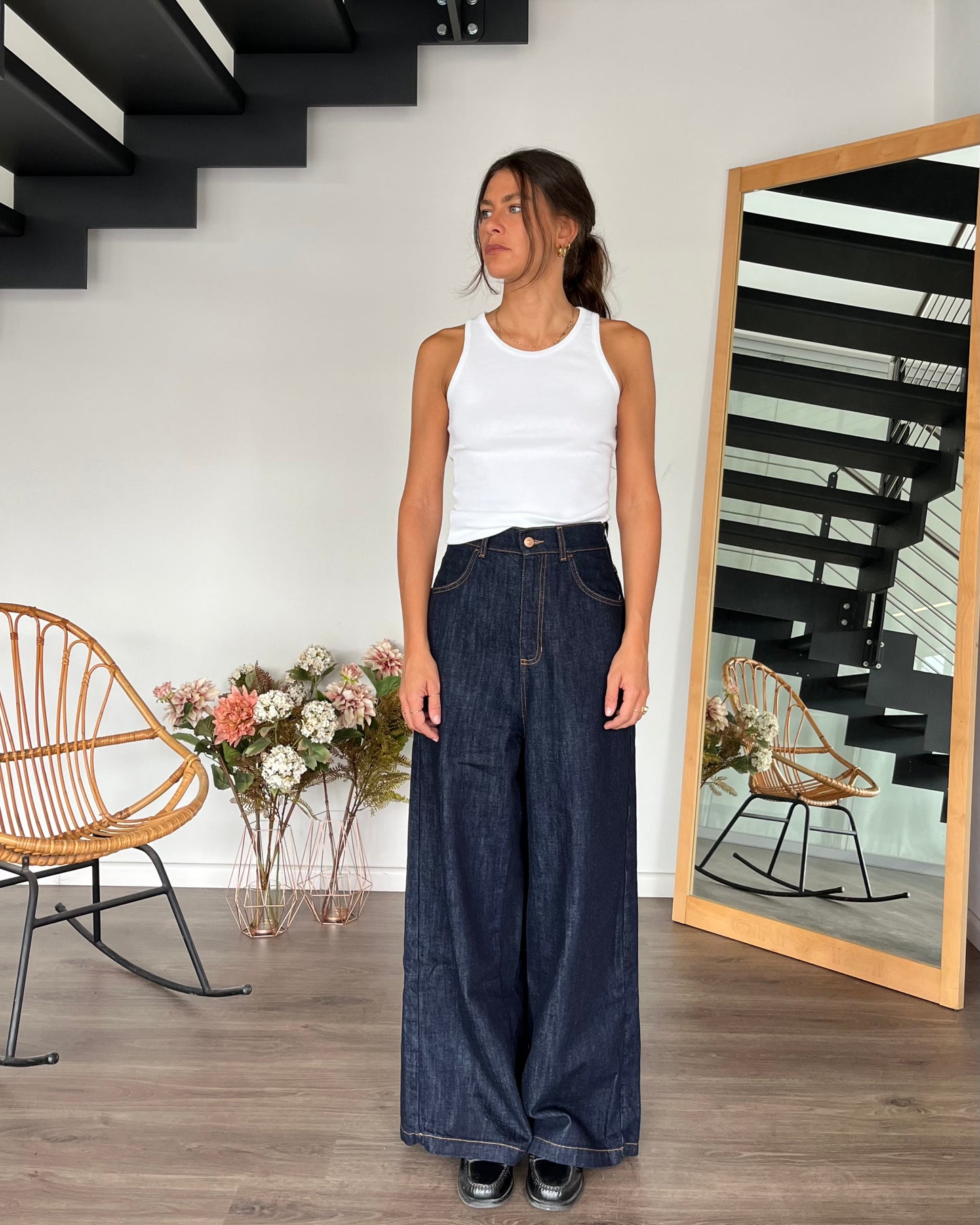 Joke denim pant skirt