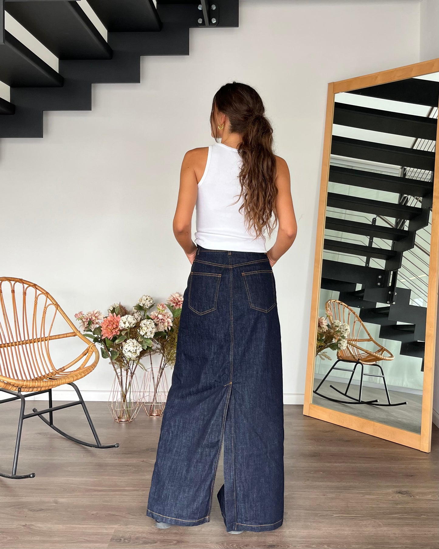 Joke denim pant skirt